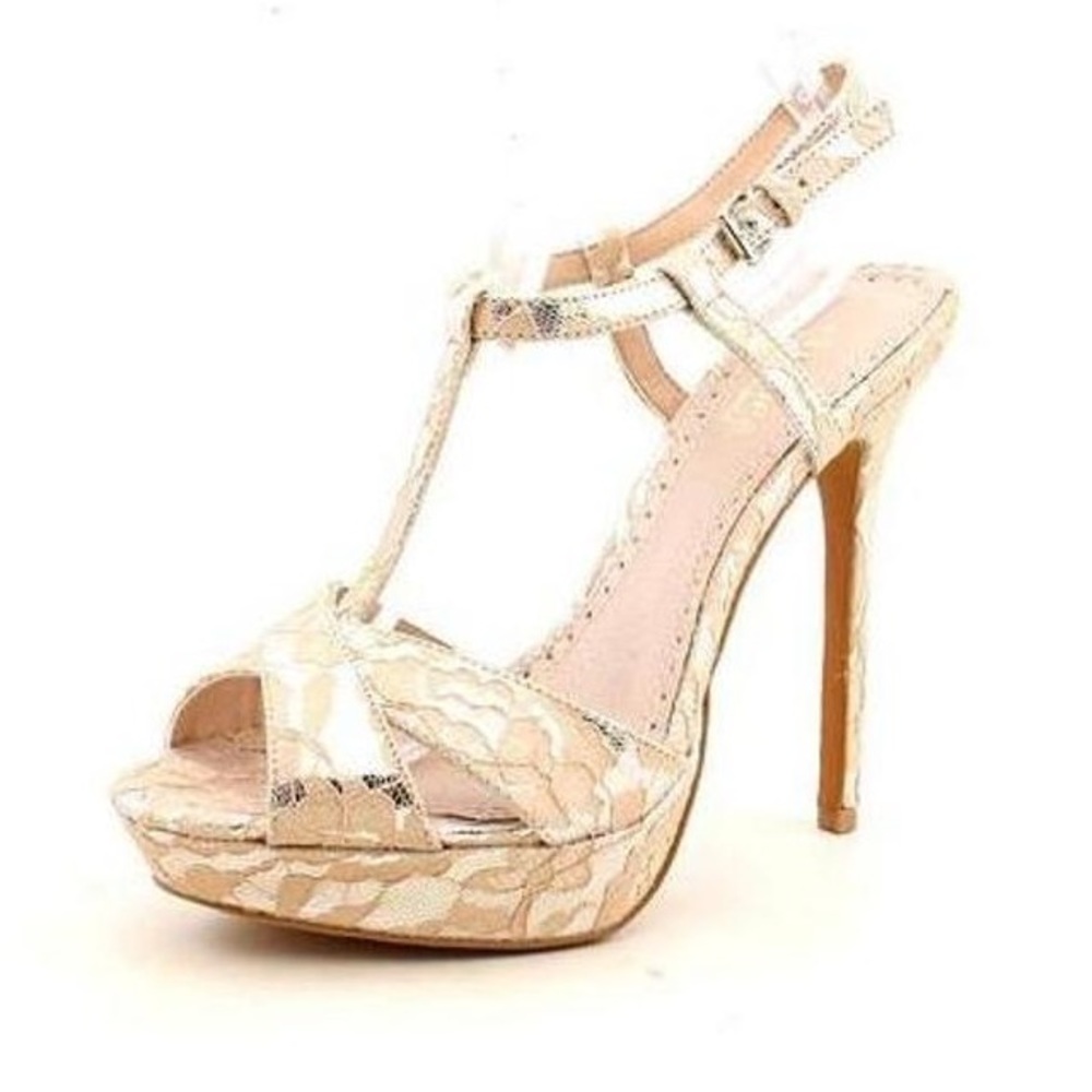 Charles David Tangy Nude Lace Sandals - 9.5 - new